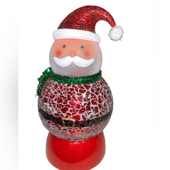 Hallmark Other - Hallmark Light Up Mosaic Snowglobe Santa